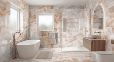 600x1200 Peach Gold Onyx Effect Gloss Porcelain Luxury Wall Floor Tile SAMPLECUT