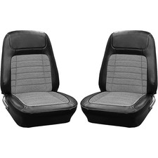 1968 Camaro Black And White Houndstooth With Black Front Bucket Seat Upholstery