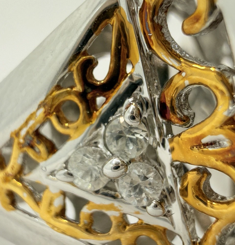 Anillo Michael Valitutti Gemas En Vogue Plata Esterlina Oro Cuarzo Ahumado Talla 7 Nuevo Foto 2 de 4