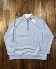 Bugatchi Men  s Size 2XL 1/4 Zip Pullover Sweater Blue Pocket NWT