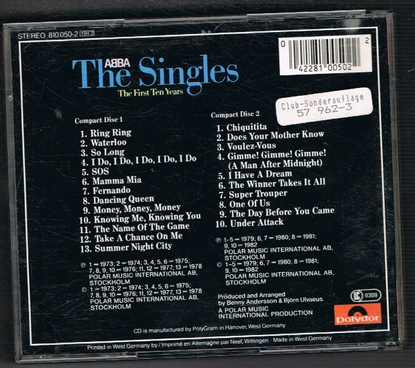 DO-CD - ABBA - THE SINGLES - THE FIRST TEN YEARS - german Press - Bild 3 von 3