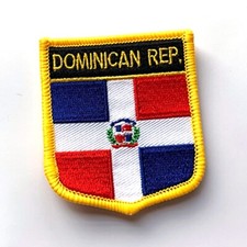 x2 Pack FLAG PATCH PATCHES dominican rep IRON ON COUNTRY EMBROIDERED WORLD FLAG