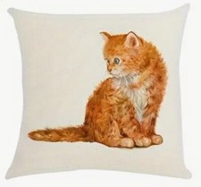 Kitty Cat Portrait Pet Animal Throw Pillow Cover Decorative Holiday Home Decor