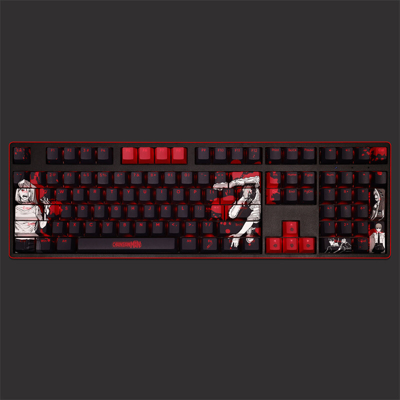Chainsaw Man Anime Keycaps Set PBT Cherry MX for Mechanical Keyboard 108 Key New