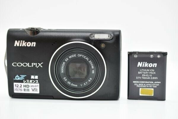 Nikon COOLPIX S5100 Digital Camera 12.2MP 5X Black Battery Nikon COOLPIX S5100 Digital Camera 12.2MP 5X Black Battery