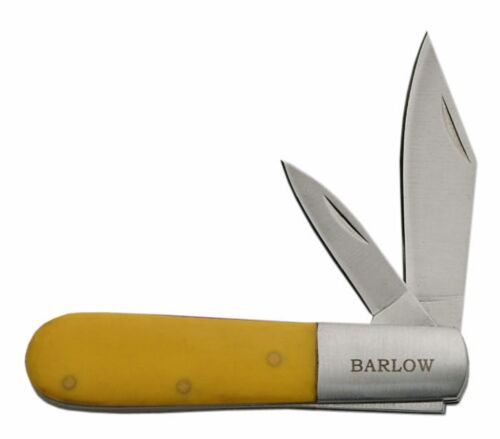 Nice Barlow Two Blade Pocket Knife Yellow Handle - NEW - 23-YW - Picture 1 of 1