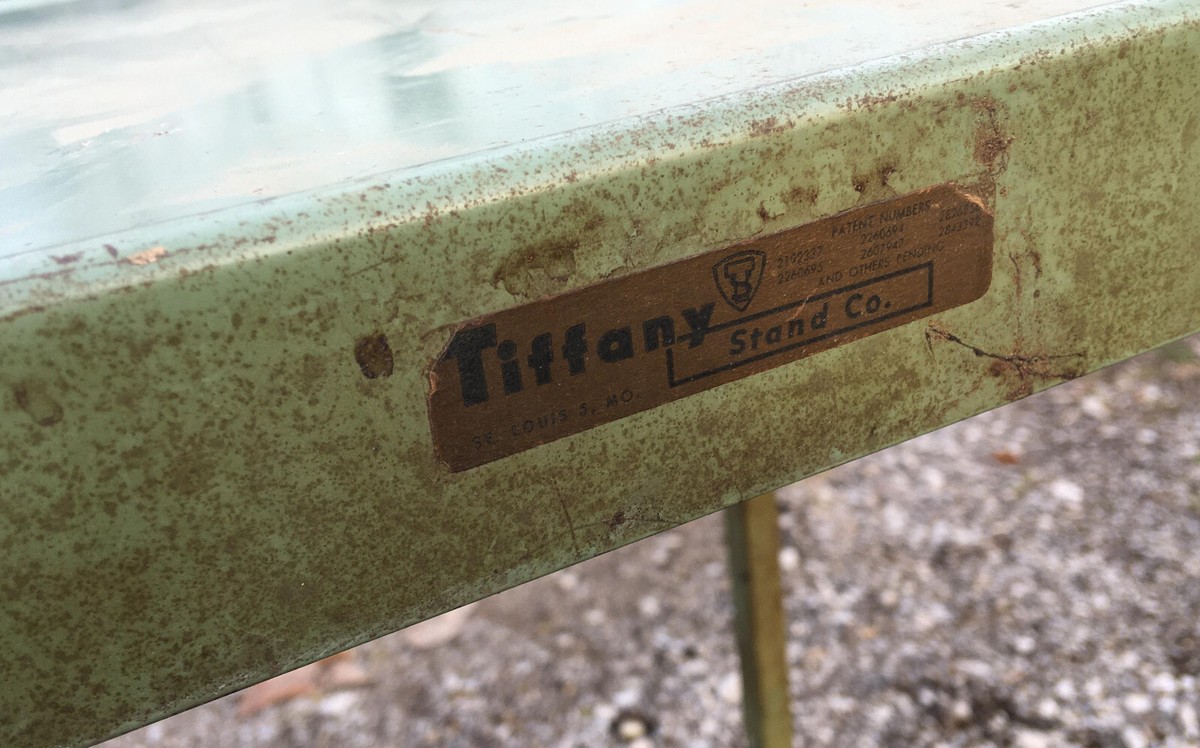 Vintage Tiffany Metal Typewriter Stand drop leaf table cart | eBay