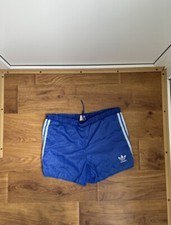 ADIDAS 80'S VINTAGE SHINY RUNNING,SPRINTER NYLON SHORTS,RETRO,D7,SIZE M