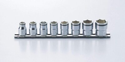 Koken 3/8 (9.5mm) SQ. Nut Grip Socket Rail Set 8 Gumi RS3450m/8