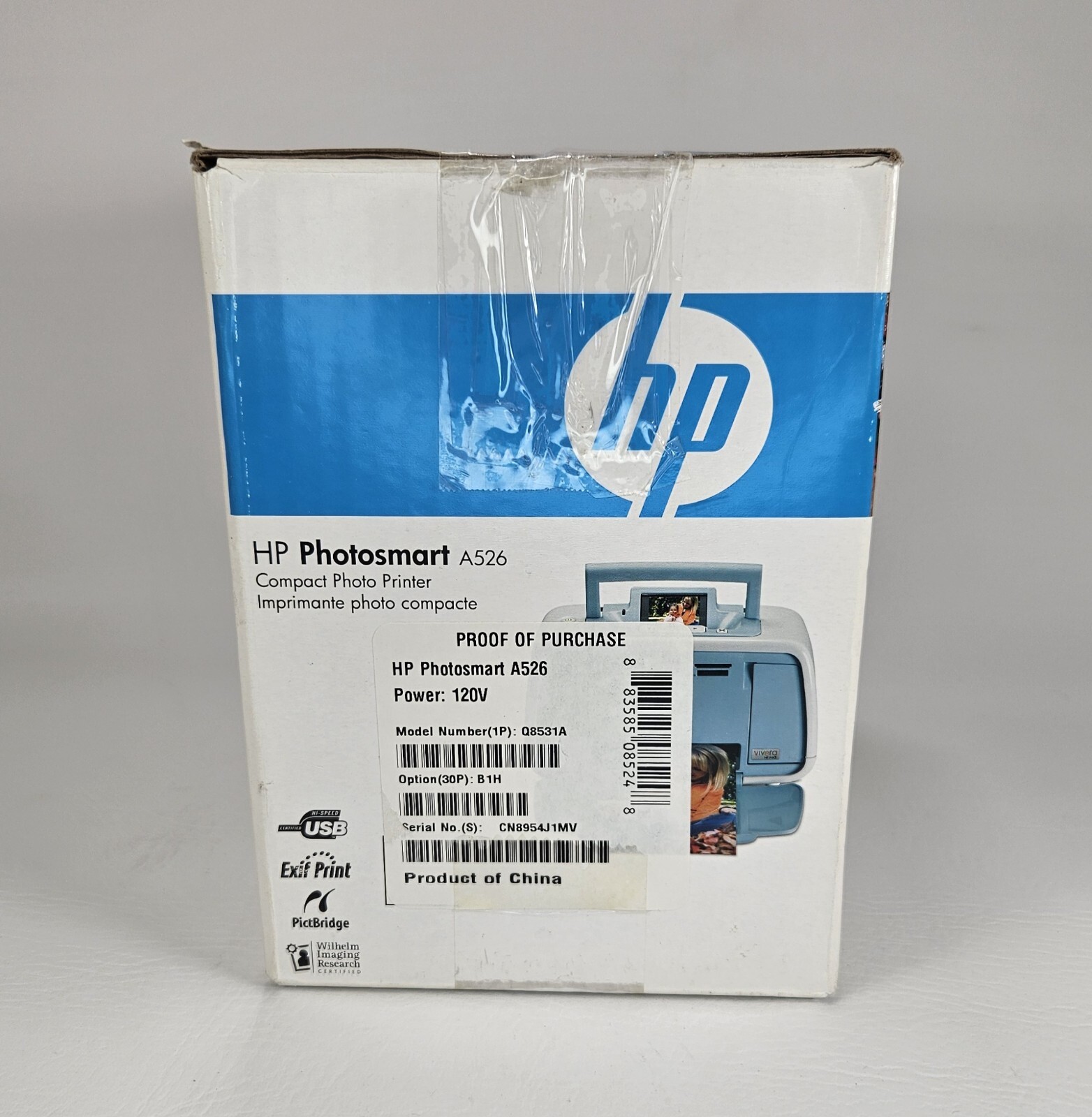 HP Photosmart A526 Compact Photo Printer Portable Blue New..OPEN BOX ...