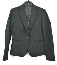 Harve Benard Women Black Notch Lapels 2 Button Career Blazer Sport Coat Jacket 2