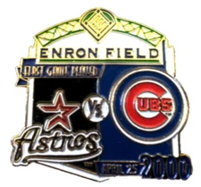Chicago Cubs Pin RARE Inaugural Game Pin versus Astros at Enron Field MLB Pin
