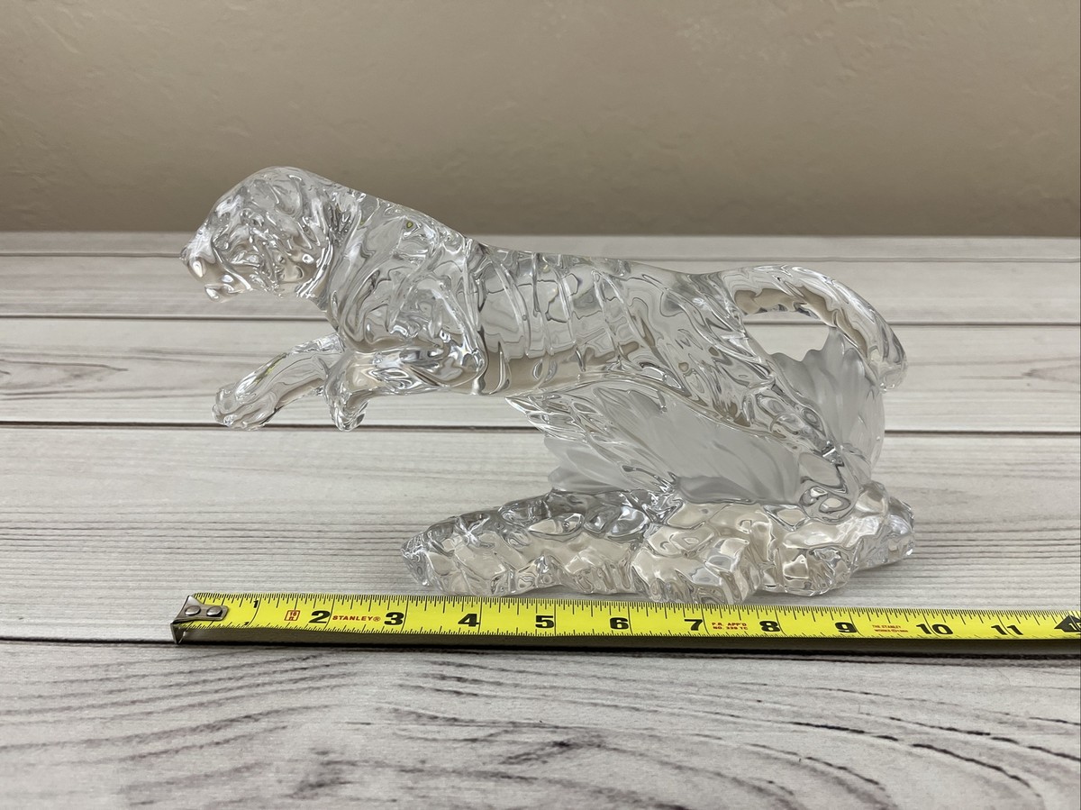 Vintage Lenox Fine Crystal Leaping Tiger Figurine Germany Vintage Lenox Fine Crystal Leaping Tiger Figurine Germany