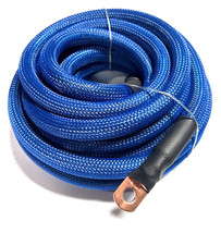 25ft BLUE SNAKESKIN OFC Wire Strands Copper Marine Cable AWG 4 Gauge
