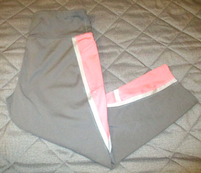 AVIA Women's Running Cycling Yoga Workout Leggings Large (12-14) Grey Pink