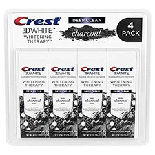Charcoal 3D White Toothpaste, Whitening Therapy Deep Clean with Fluoride, Invigo