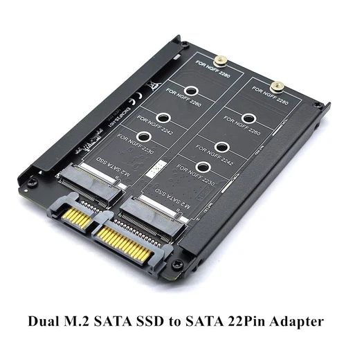 Dual B+M Key M.2 NGFF SATA SSD to 2.5inch SATA 3.0 6Gbps JBOD Raid0 Adapter Card
