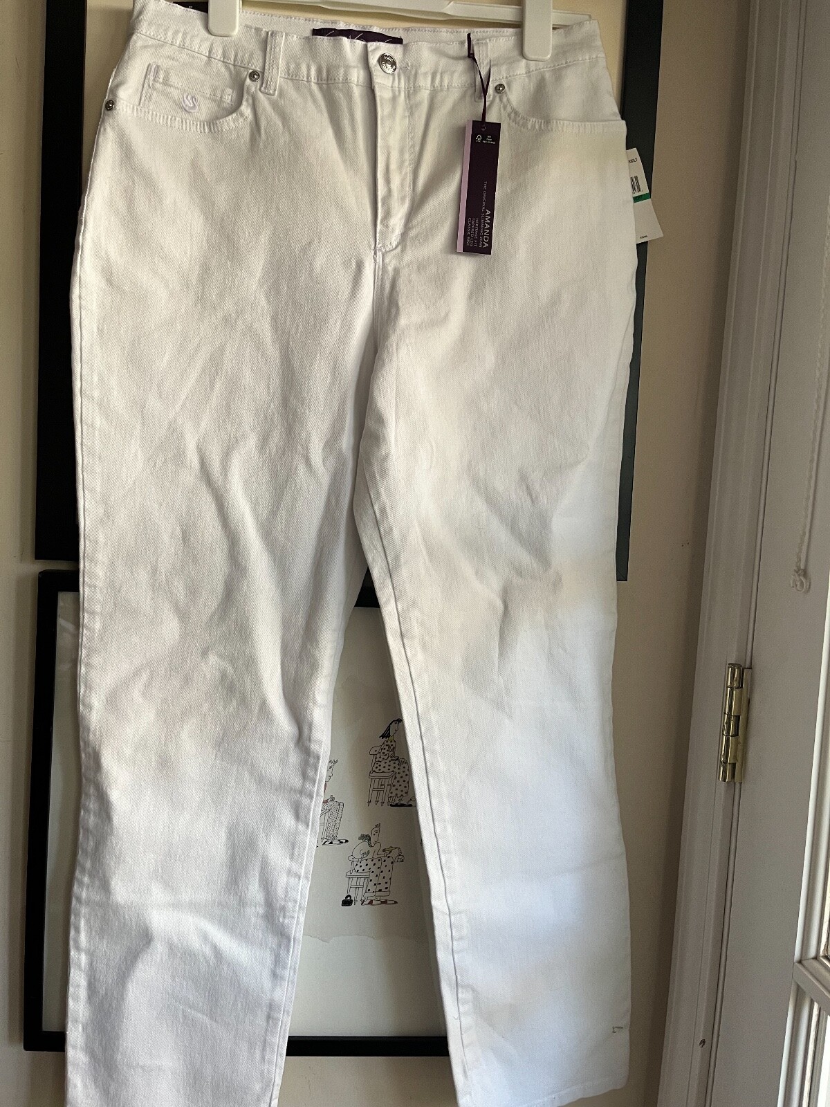 Gloria Vanderbilt Amanda white cotton spandex jeans size 12 29x30.5 NWT