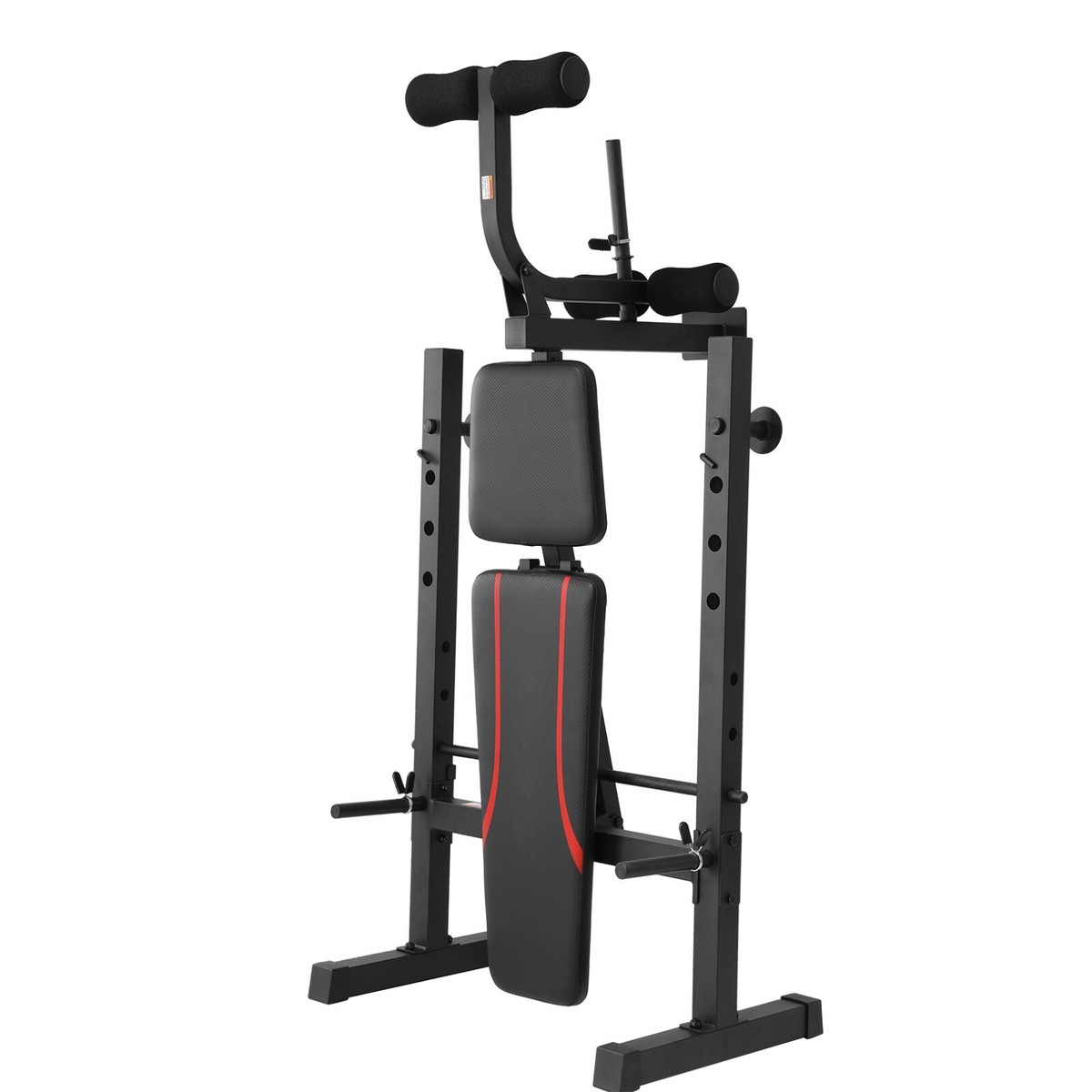 8-in-1 600LBS Weight Bench Set With Squat Rack – Leg Extension & Curl