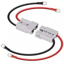 2PCS For Anderson Connector 50A Kit Anderson Plug 8 Guage 0.98ft Battery Cables