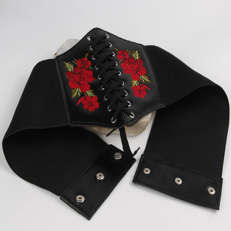 Donna Elastico Cintura Corsetto Largo Vita Elasticizzata Fascia Vintage Fibbia - Immagine 3 di 4