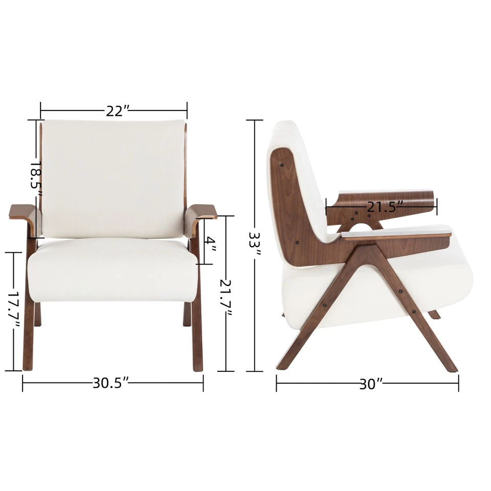 Silla Accent Mid-Century Silla Moderna, Juego de 2 Silla Chenille Contemporánea Foto 3 de 4