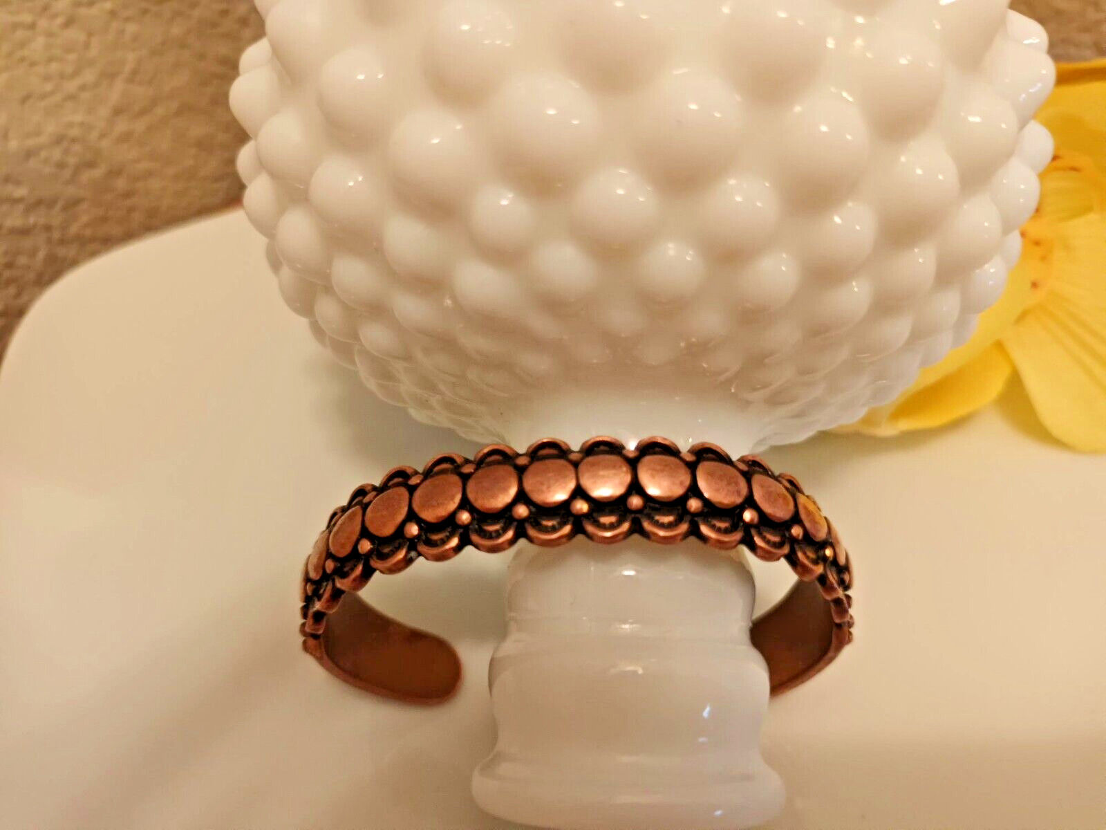 Vintage Solid Copper Elegant Stunning Flowers Pat… - image 6