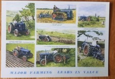 Fordson Major Tractor Range 1956 Postcard Vintage Ad Gallery Ford TR152pc MINT