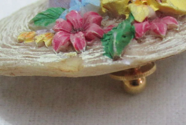 Sombrero Prendedor Broche Sombrero Rojo Cinta Púrpura Malla Metal Esmalte Sombrero Floral Resina Lote de 3 Foto 4 de 4