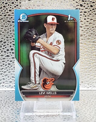 Levi Wells (2023) Bowman Chrome Sky Blue Refractor Refractor