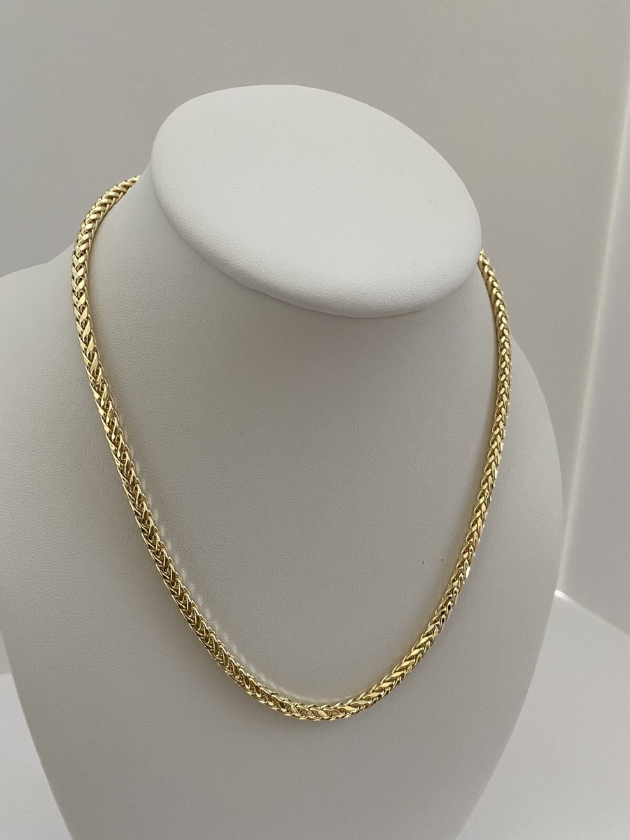 10k Yellow Gold Hollow Palm/ Wheat Chain Necklace 18