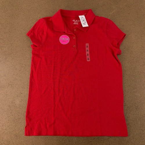 The Children's Place Girls Size XL 14 Red Uniform Short Sleeve Pique Polo NWT - 第 1/4 張圖片