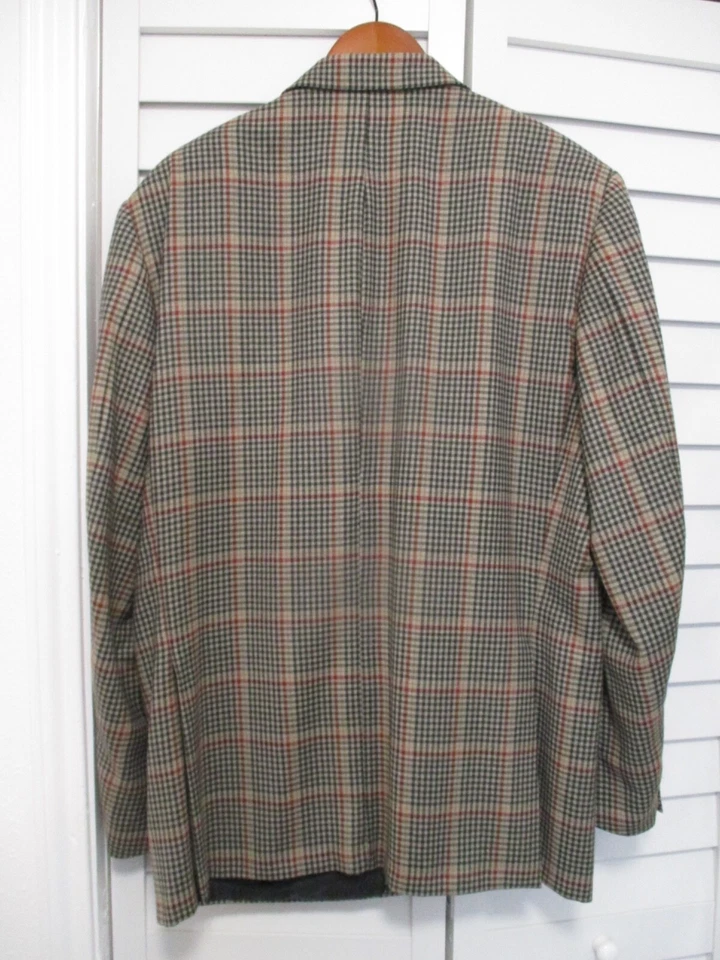 Corneliani Leader brown plaid virgin wool cashmere blazer coat jacket 56 46L - Image 4 of 4