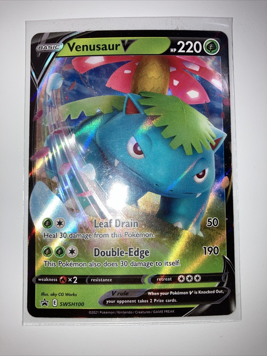 Venusaur V SWSH100 Ultra Rare Holo Black Star Promo Pokémon Card