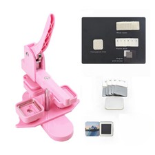 50mm Square Fridge Magnet Making Machine with 200Set Fridge Magnet Material Pink