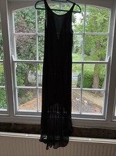 DKNY Long Black Stretchy Summer /evening Dress M, (Uk 10/12)