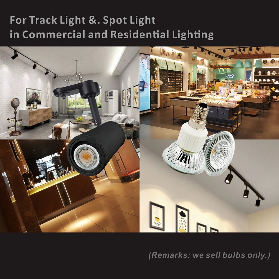 4 Pcs LED Spot Light Bulb JDR E26 Lamp base 110V-130V 5W MR16 Narrow Beam Glass - Image 2 of 4