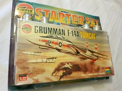 VINTAGE AIRFIX GRUMMAN F-14A TOMCAT.STARTER SET 1/72. VERSIEGELT #5013