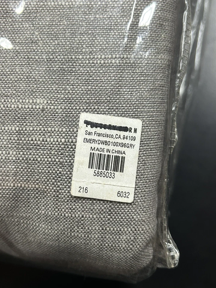 Panel de cortina de lino esmerilado Pottery Barn gris 96x100 forro oscurecido cortinas Foto 3 de 4