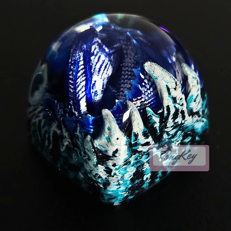 Sleeping Azure Dragon - Handpainted Artisan Resin Keycap for Mechanical Keyboard - Image 4 of 4