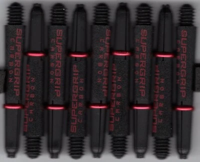 HARROWS Short Black/Red SUPERGRIP CARBON Dart Shafts: 1 set of 3