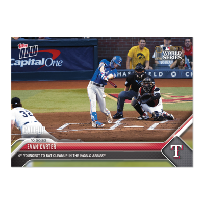 Evan Carter - 2023 MLB TOPPS NOW Card 1062 - WORLD SERIES 2-for-3