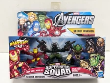 Marvel Avengers Superhero Squad Figure Set of 3, Skrull Nick Fury Iron Man 2010