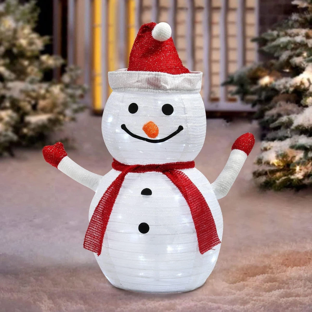 2.5FT Christmas 40 Led Pop Up Snowman Indoor Outdoor Decor Light
