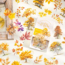 100pcs Flower Grass Leaf PET Stickers Journal Card Album Scrapbooking DIY Decals