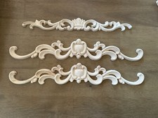 Carved Wood Appliqu&eacute;s Wood Working Onlay Unpainted for Furniture or Mantle