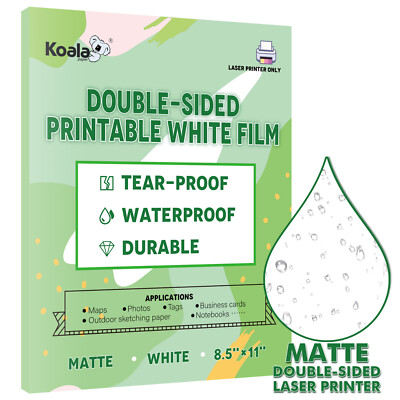 Koala Double Sided Printable Waterproof Printer Paper for Laser 8.5x11 Outdoor