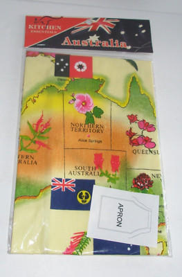 Australia Souvenir Apron Map With Territories Kitchen Essentials New  Grannycore