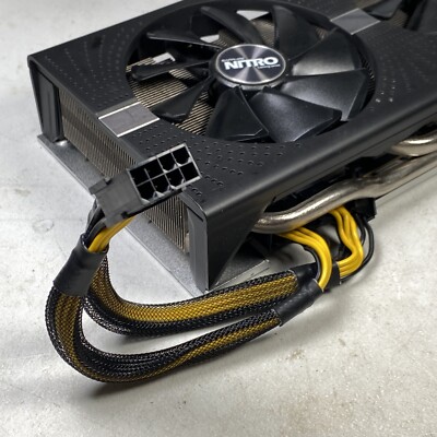 PCI-E 8-pin to 2x 6+2-pin (6-pin/8-pin) Sleeved Y Splitter Power Cable 9in