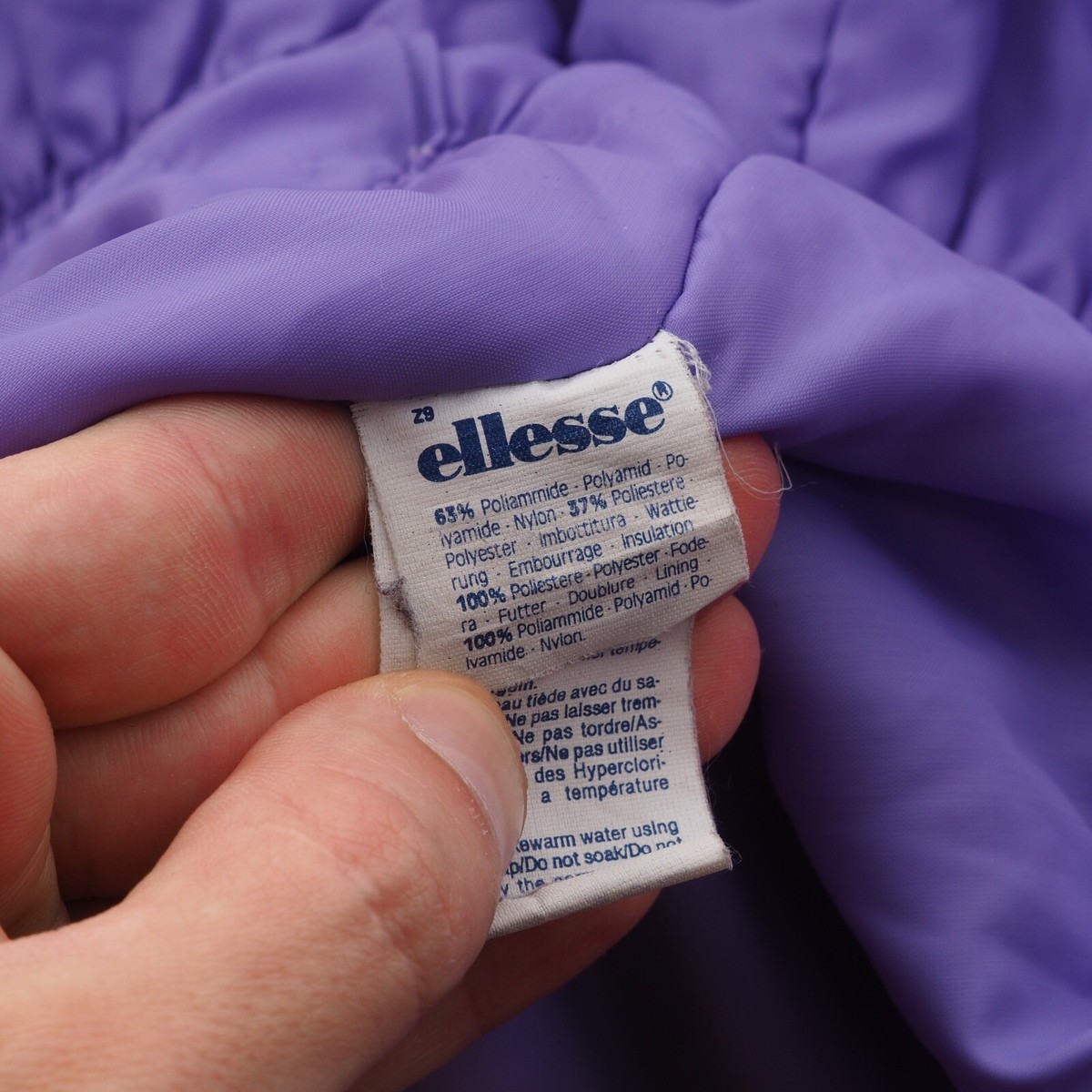 Ellesse Vintage Women's Purple Violet Puffer Ski Shimmer Coat